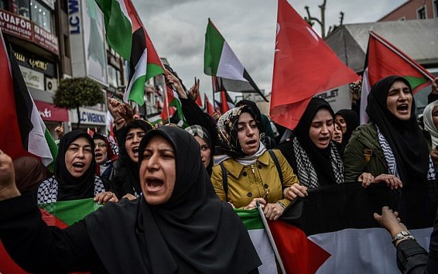 Biển người biểu tình ở Thổ Nhĩ Kỳ ủng hộ dân Palestine và phản đối Mỹ ảnh 3