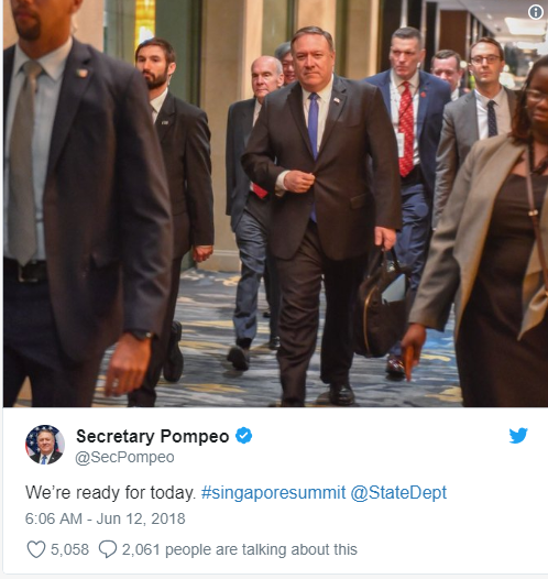 Ngoại trưởng Mỹ Mike Pompeo đăng dòng tweet: Chúng tôi đã sẵn sàng cho ngày hôm nay