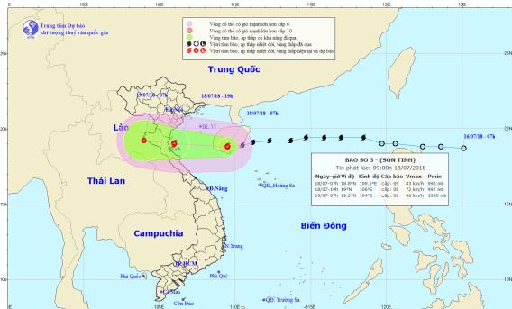 Bão số 3 giật cấp 11 cách bờ biển Thái Bình - Hà Tĩnh khoảng 390 km ảnh 1