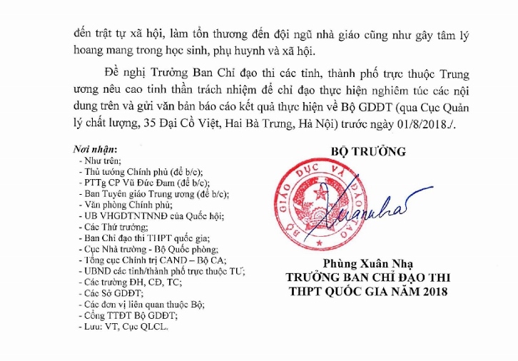 Cả 63 tỉnh thành sẽ phải rà soát điểm thi THPT quốc gia 2018 ảnh 2