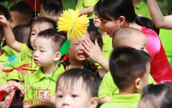 Bé mầm non lã chã nước mắt ngày đầu tiên khai giảng ảnh 10