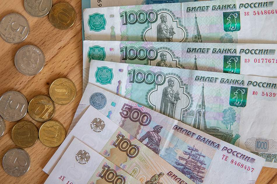 Đồng ruble của Nga tại thủ đô Moskva ngày 24/3/2022. Ảnh: THX/TTXVN