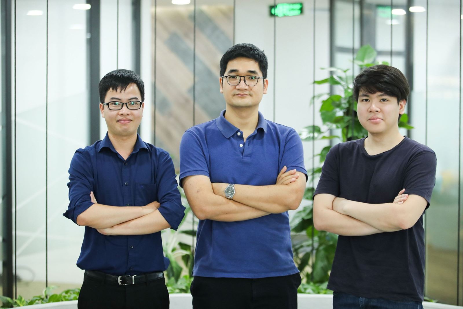 TS. Phạm Huy Hiệu, TS. Nguyễn Quý Hà, Ths. Nguyễn Thành Nhân (từ trái sang) - các nhà phát triển chính của giải pháp VinDr - phân tích hình ảnh y tế toàn diện ứng dụng công nghệ Trí tuệ nhân tạo (AI).