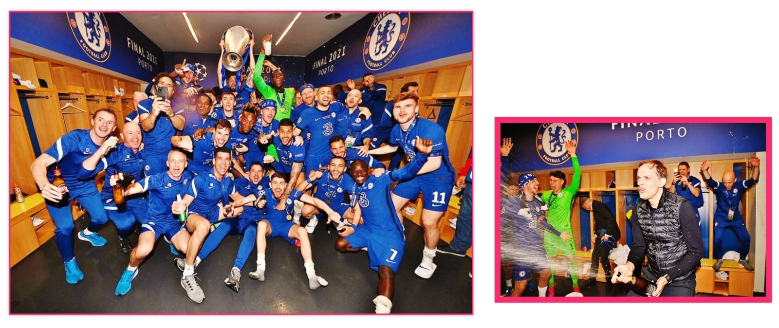 Các cầu thủ Chelsea bùng nổ màn ăn mừng trong phòng thay đồ.