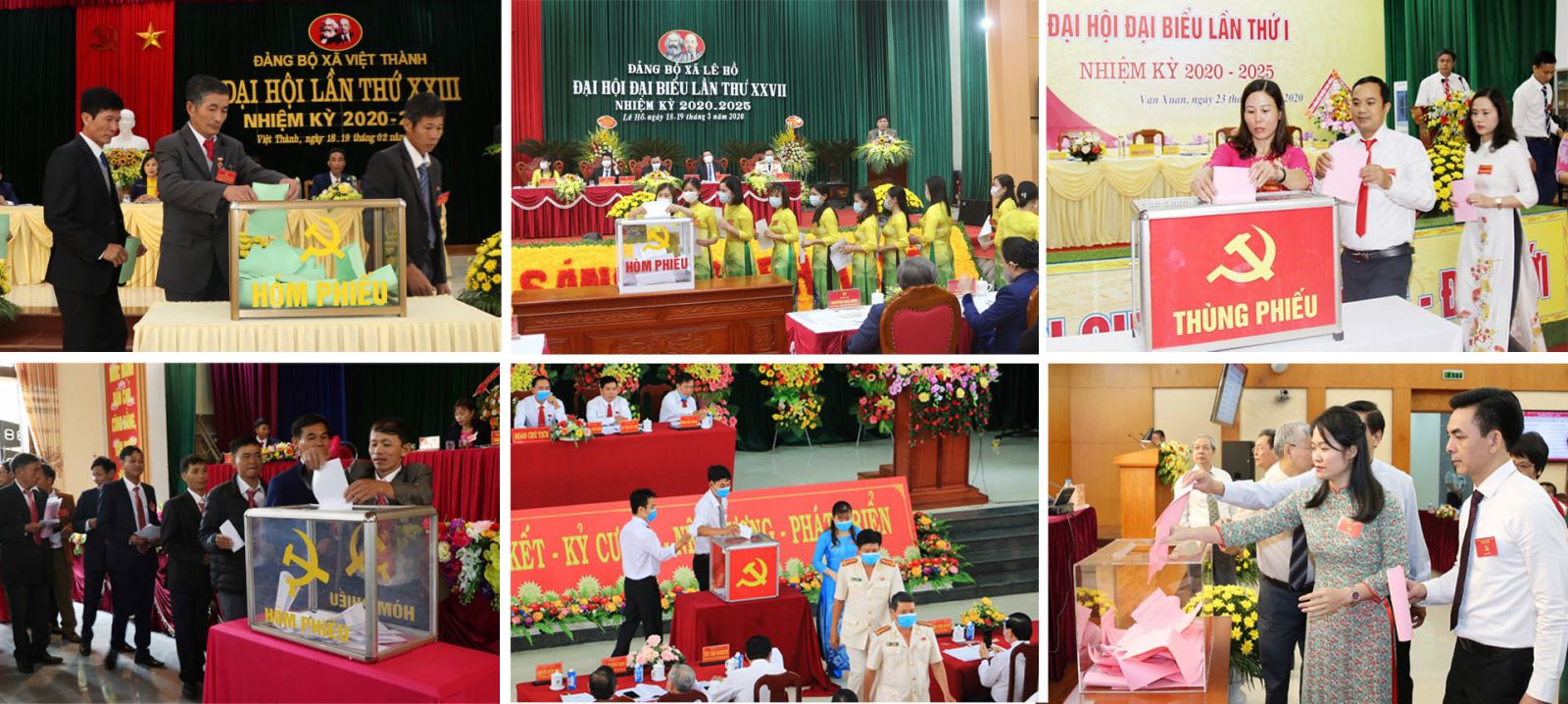 Đại biểu bỏ phiếu bầu Ban Chấp hành Đảng bộ cơ sở tại các địa phương.