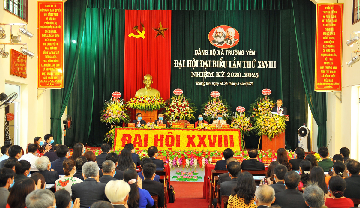 Quang cảnh Đại hội đại biểu xã Trường Yên (huyện Hoa Lư, tỉnh Ninh Bình).