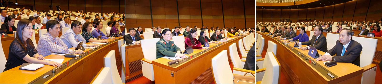 Đại biểu Quốc hội biểu quyết thông qua các nghị quyết.