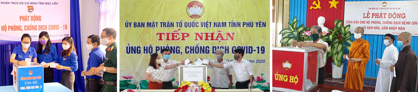 Các cơ quan, đơn vị, tổ chức và cá nhân trên cả nước tích cực tham gia ủng hộ phòng, chống dịch bệnh COVID-19.