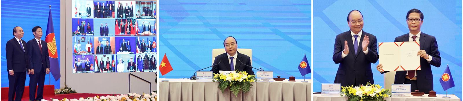 Lễ ký Hiệp định Đối tác Kinh tế Toàn diện Khu vực RCEP sáng 15/11.
