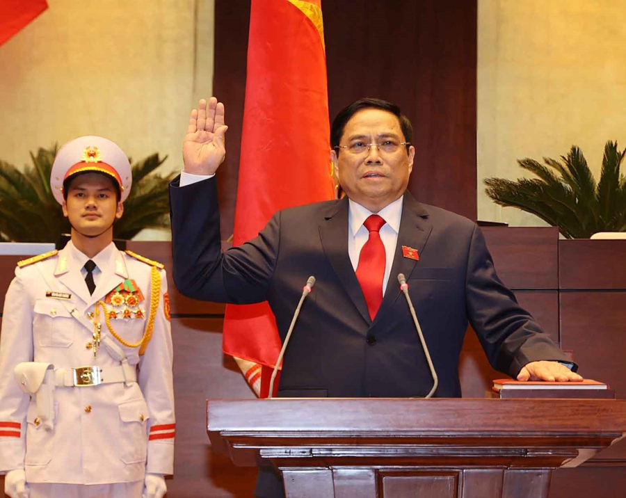 Thủ tướng Chính phủ Phạm Minh Chính tuyên thệ nhậm chức trước Quốc hội, đồng bào và cử tri cả nước.
