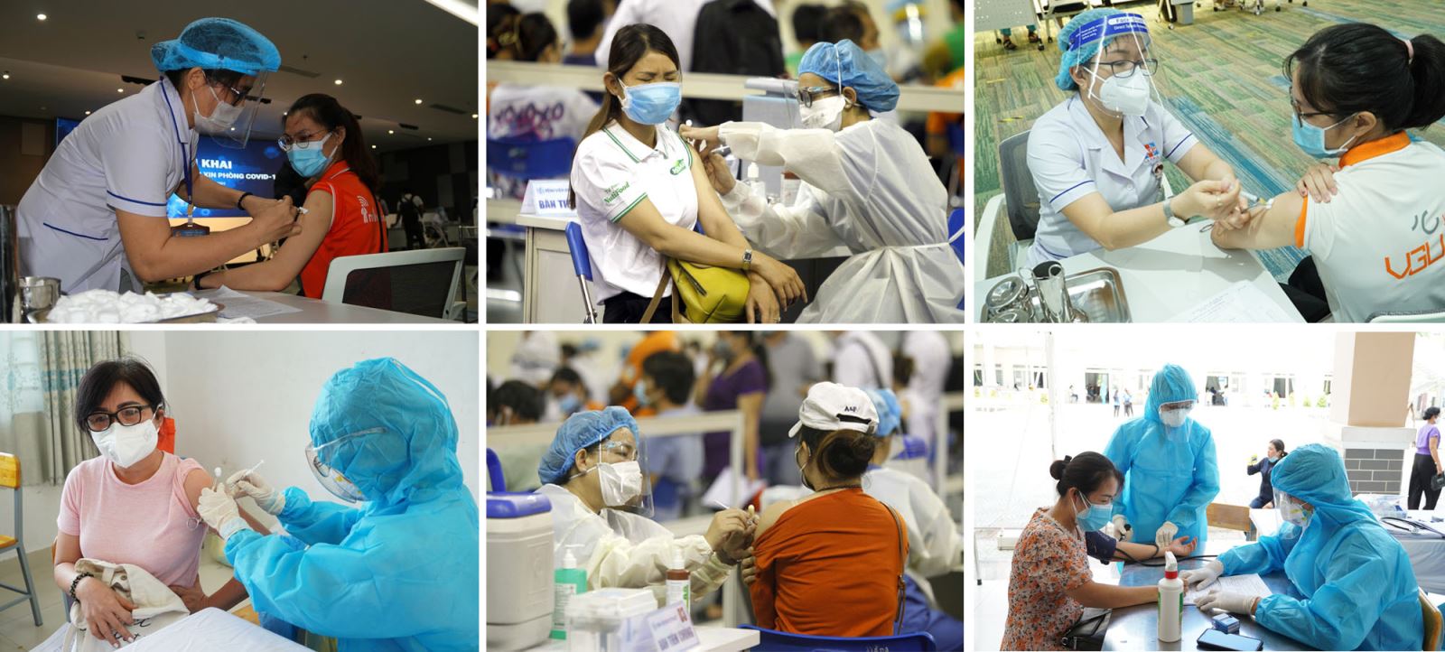Người lao động TP Hồ Chí Minh được tiêm vaccine phòng COVID-19.
