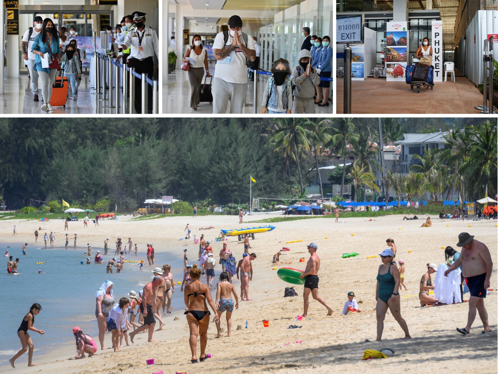 Du khách quốc tế tới nghỉ dưỡng tại Phuket, Thái Lan.