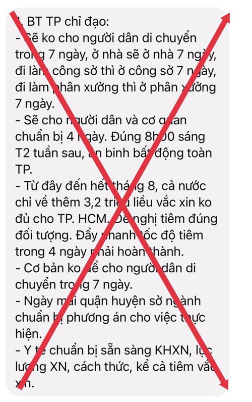 Thông tin lan truyền trên mạng xã hội là thông tin giả mạo. Ảnh chụp màn hình