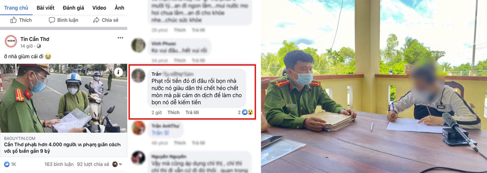 Xử lý người đăng tin xúc phạm lực lượng phòng, chống dịch COVID-19.