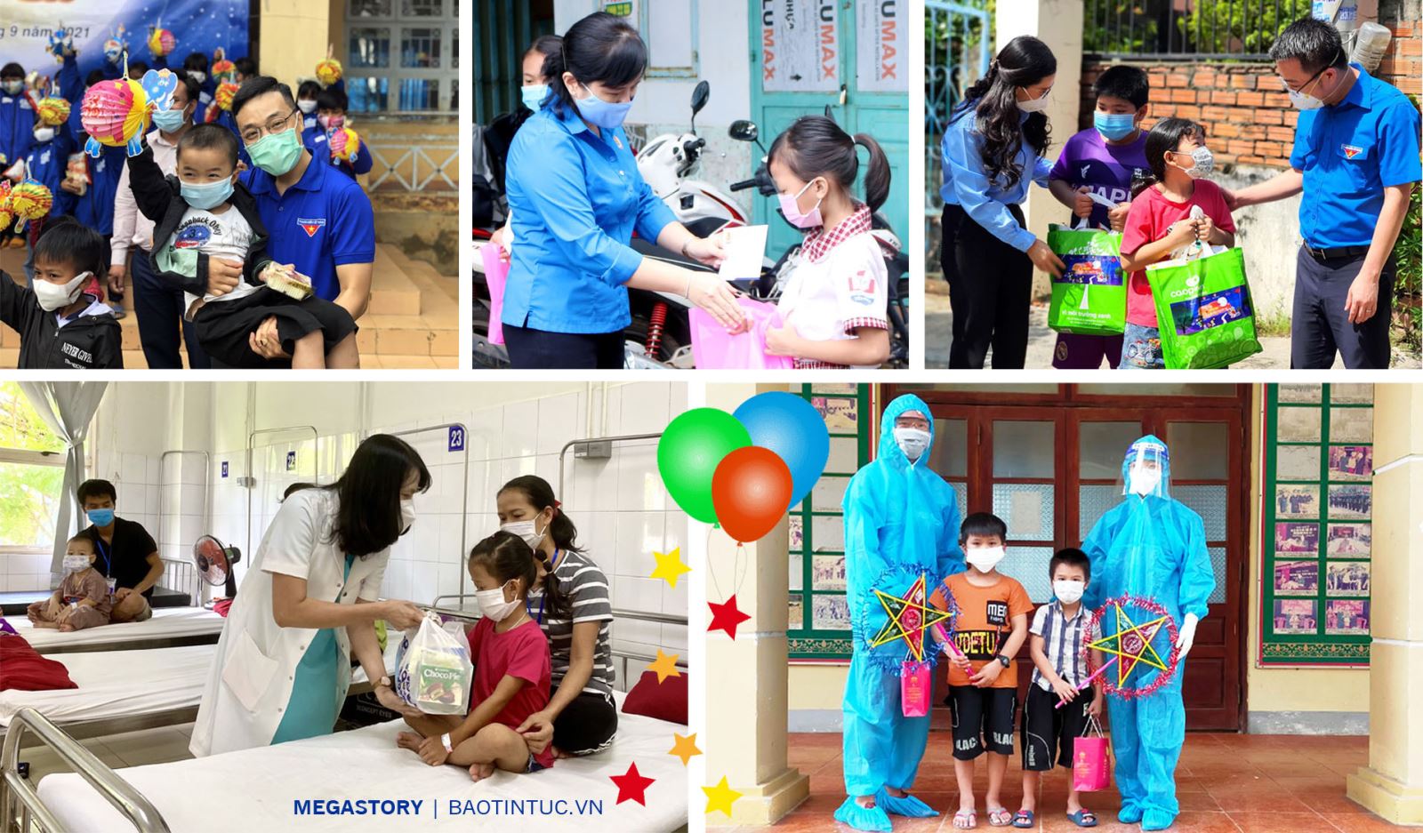 Các em thiếu nhi nhận được những phần quà ý nghĩa nhân dịp Trung thu, nhất là trẻ em có hoàn cảnh khó khăn, trẻ em đang điều trị COVID-19 tại bệnh viện, trẻ em trong khu cách ly.