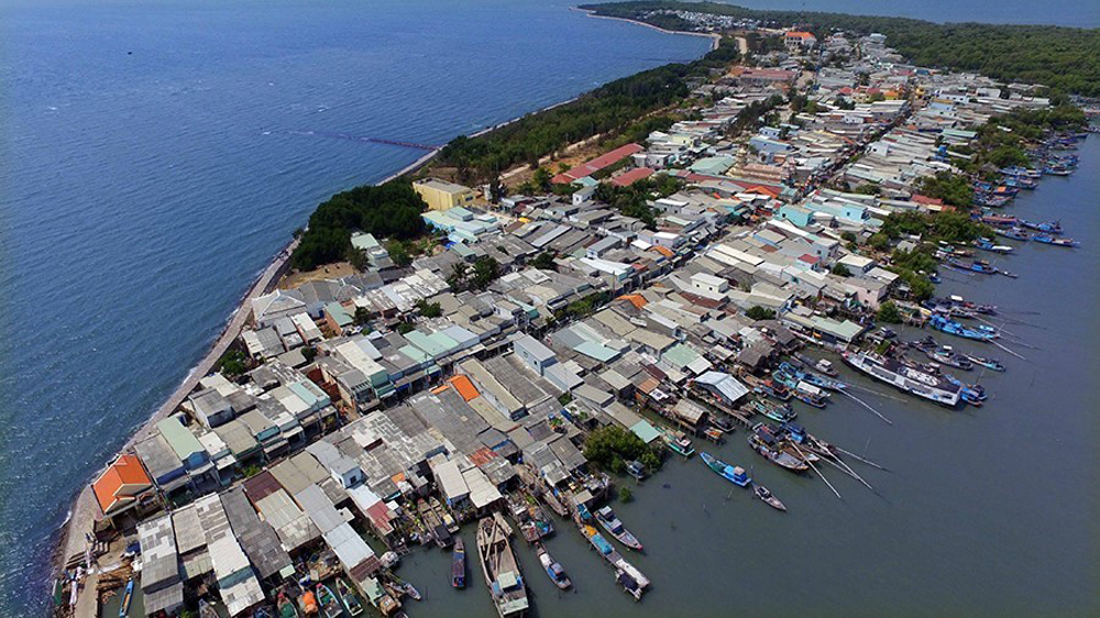 Toàn cảnh xã đảo Thạnh An, huyện Cần Giờ, TP Hồ Chí Minh.
