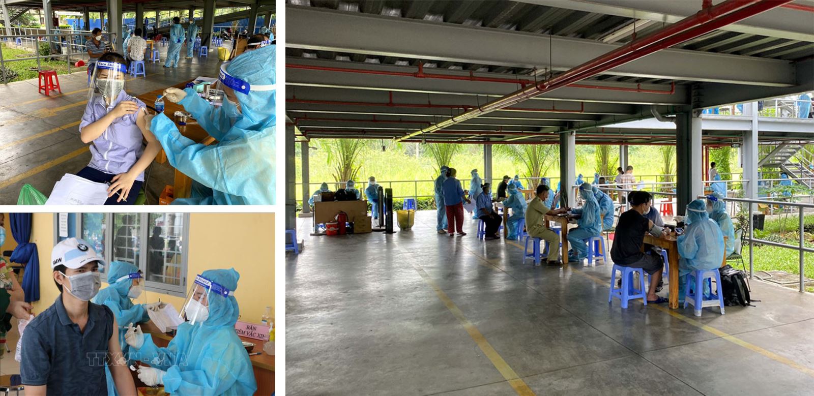 TP Hồ Chí Minh và tỉnh Bình Dương đẩy mạnh tiêm vaccine phòng COVID-19 cho công nhân sản xuất "3 tại chỗ".