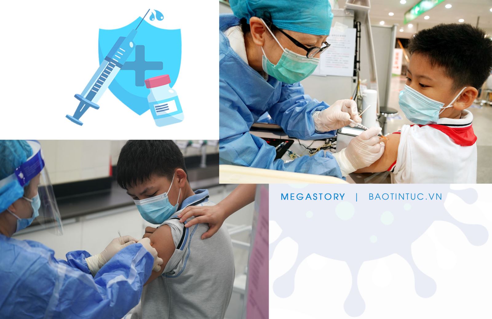 Nhân viên y tế tiêm vaccine ngừa COVID-19 cho trẻ em tại Trung Quốc.