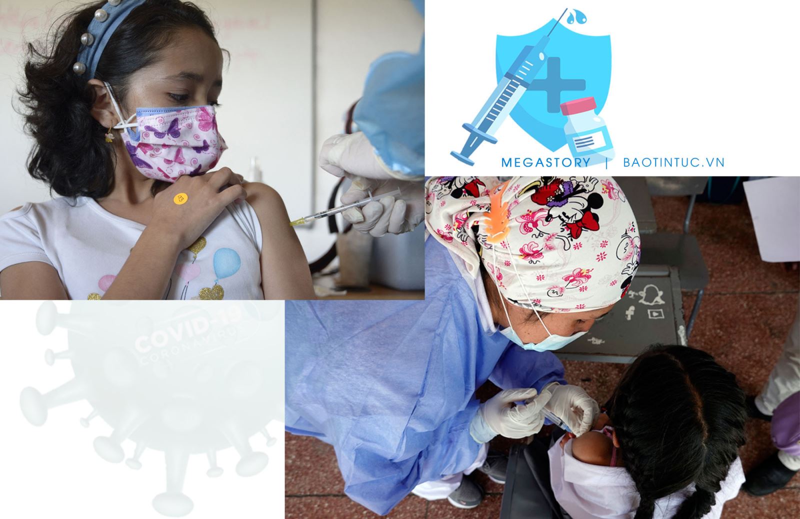Nhân viên y tế tiêm vaccine ngừa COVID-19 cho trẻ em tại Quito, Ecuador, ngày 18/10/2021.