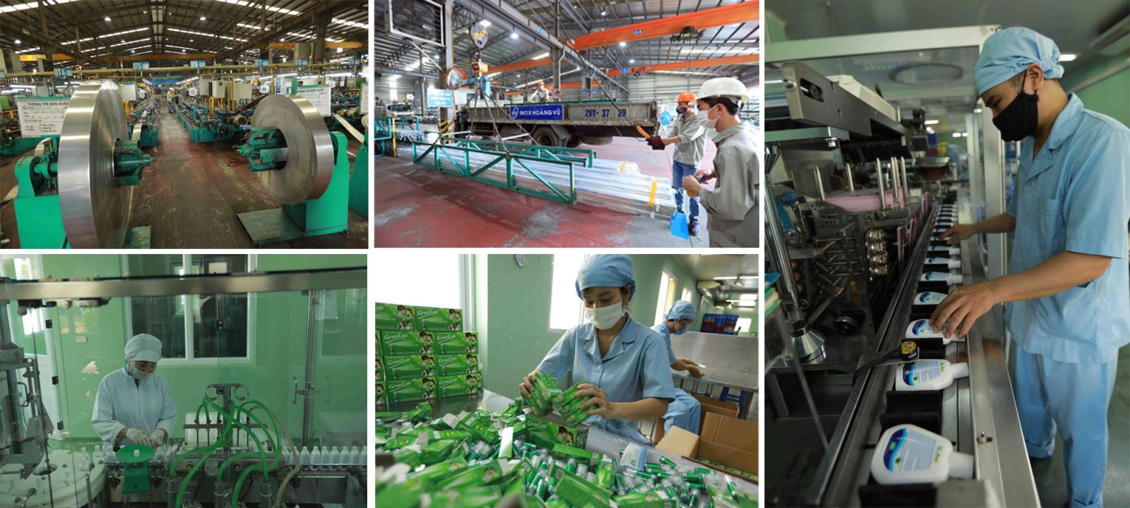 Hoạt động sản xuất tại Công ty TNHH Inox Hoàng Vũ và Công ty TNHH Dược phẩm Hoa Linh.