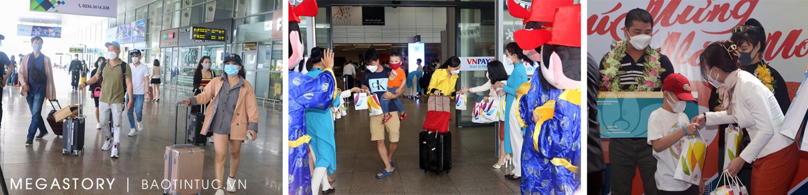 Những vị khách đầu tiên đến Đà Nẵng ngày 1/1/2022.
