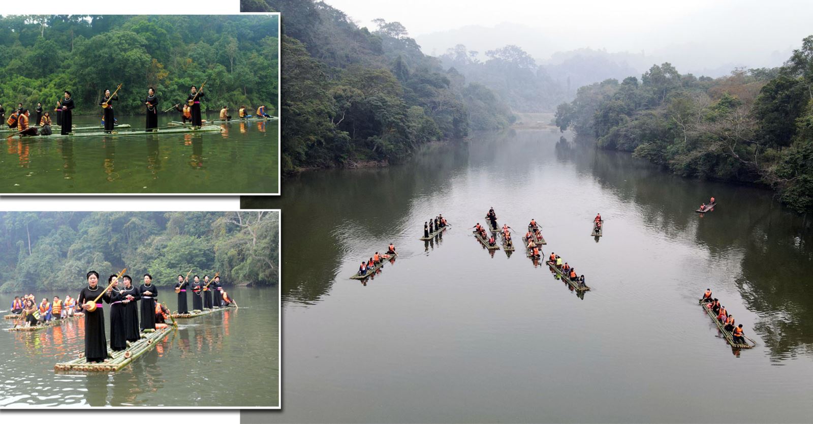 Bơi mảng - Hát Then trên hồ Nà Nưa.