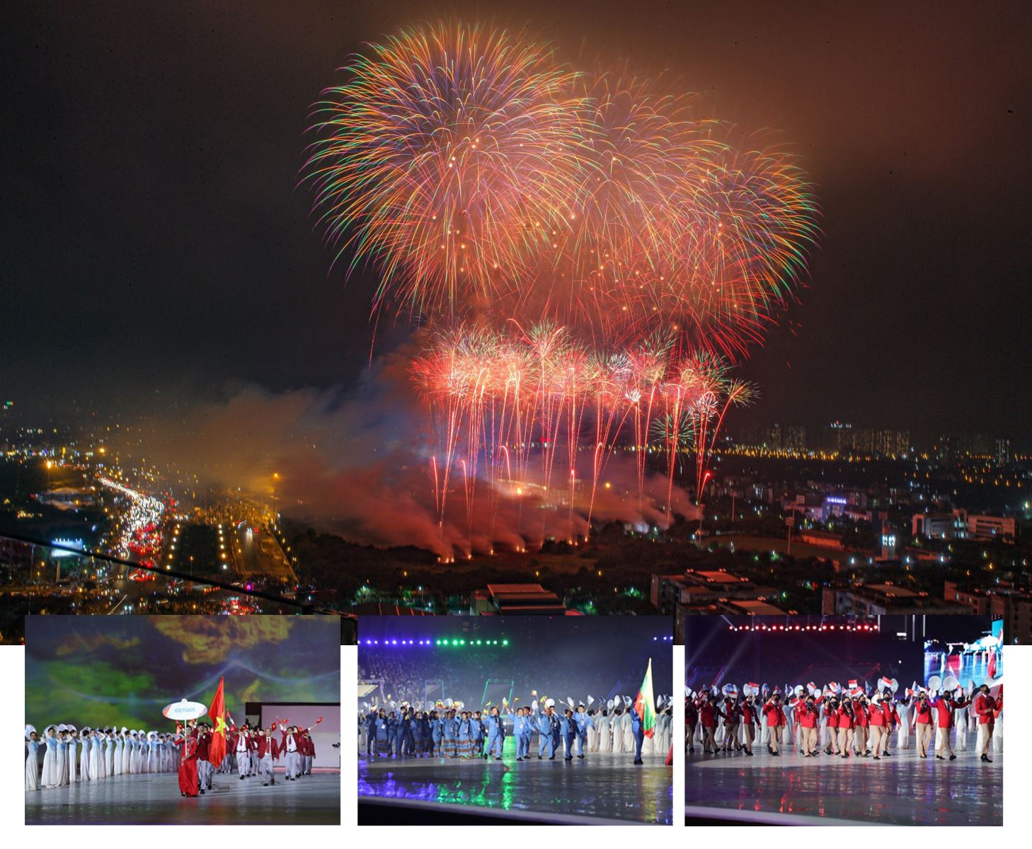 Lễ khai mạc SEA Games 31 tại sân vận động Mỹ Đình (Hà Nội), tối 12/5/2022.