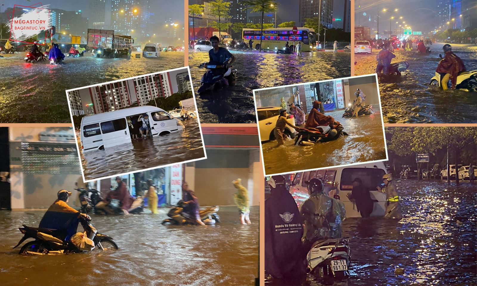 Nhiều tuyến phố bị ngập sâu sau trận mưa lớn, ảnh hưởng nghiêm trọng đến người dân, các phương tiện tham gia giao thông.