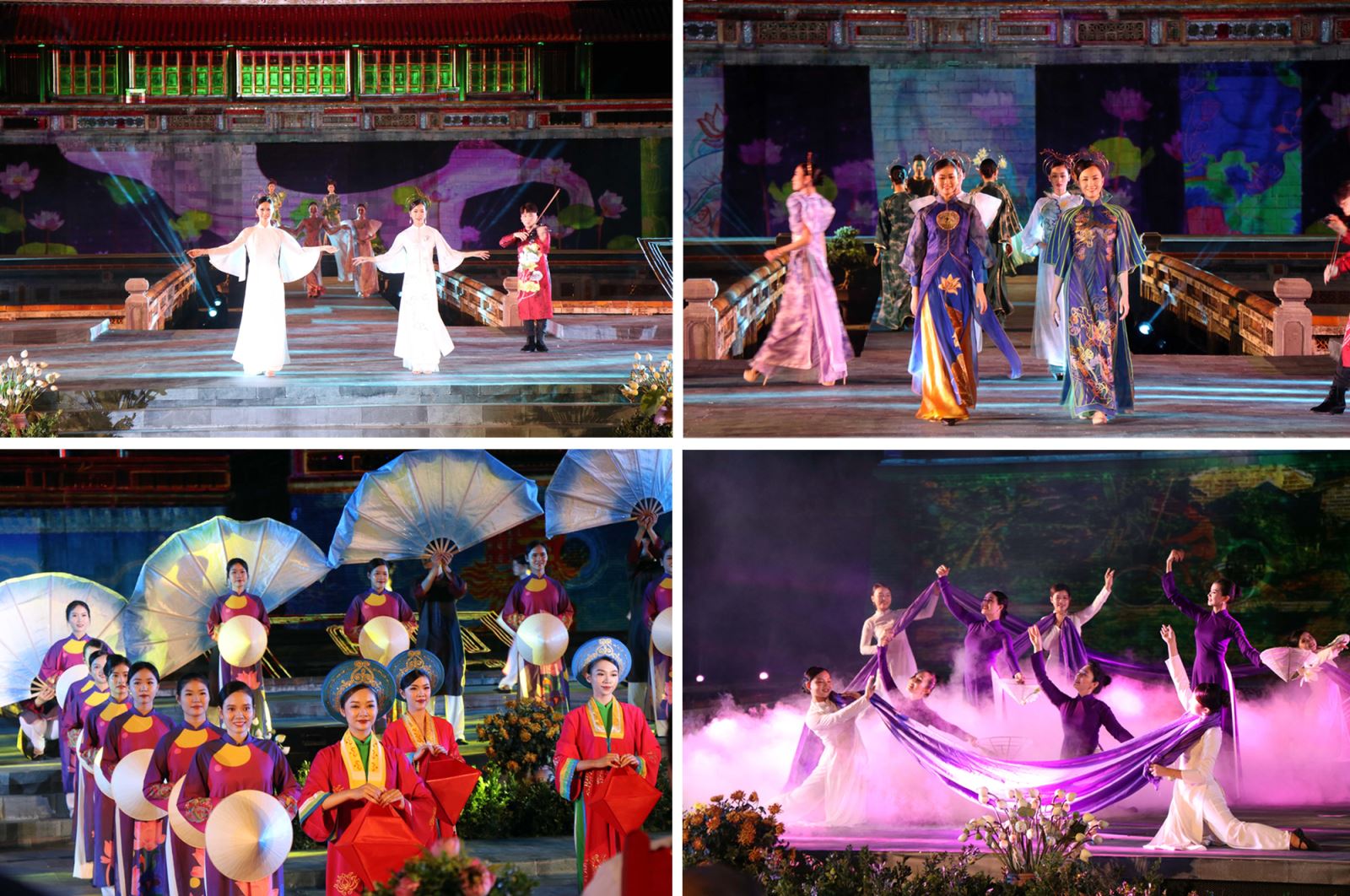 Chương trình nghệ thuật và trình diễn áo dài đêm khai mạc Tuần lễ Festival Huế 2022.