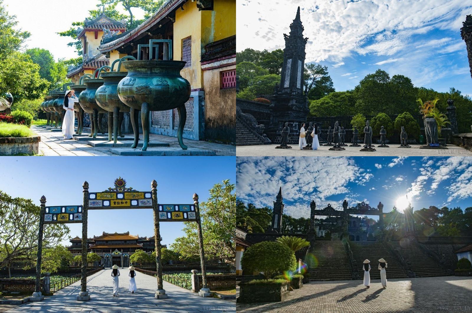 Bóng áo dài thướt tha tại Quần thể di tích Cố đô Huế.