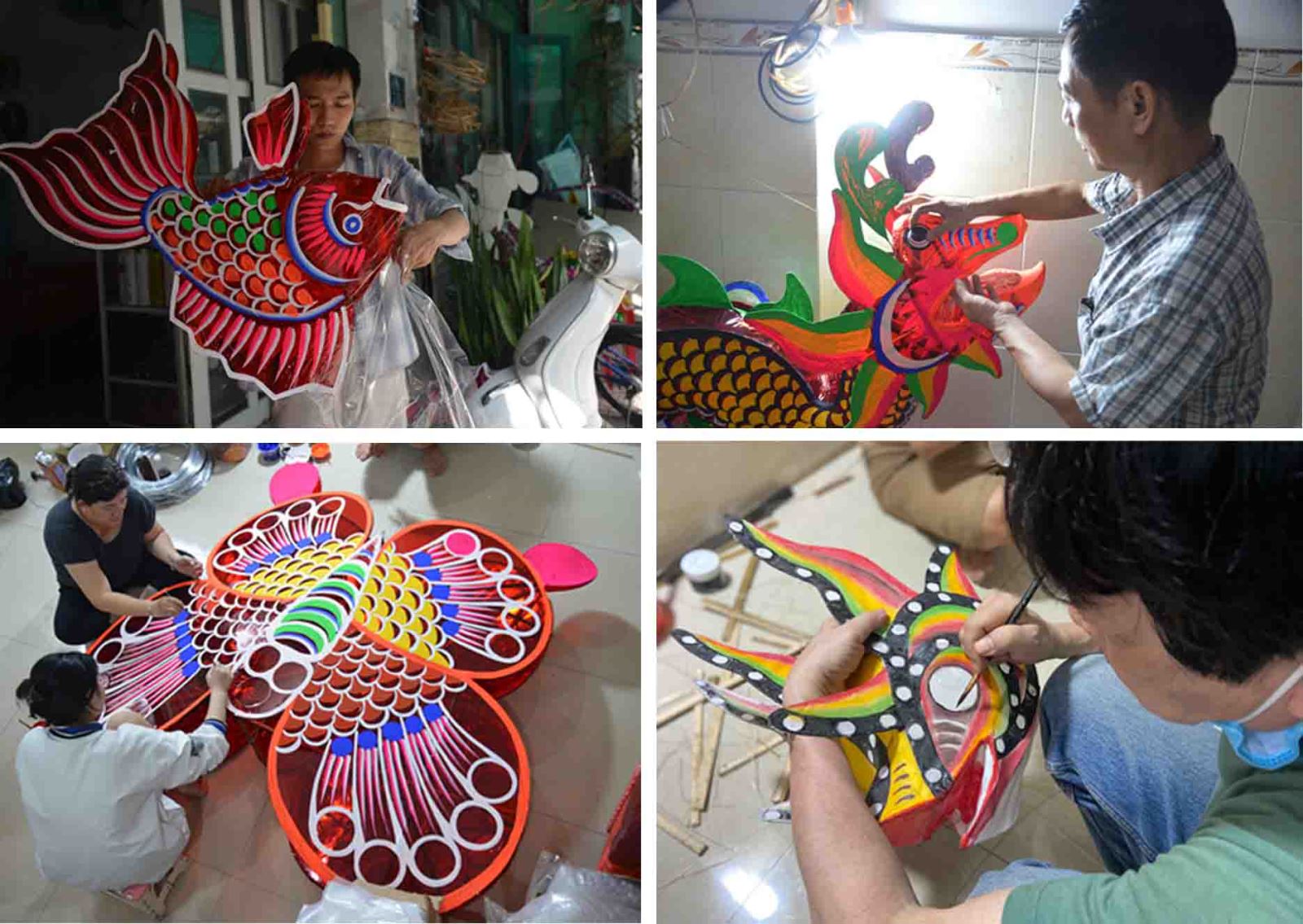 Làng lồng đèn truyền thống Phú Bình (TP Hồ Chí Minh) nhộn nhịp mùa Trung thu.