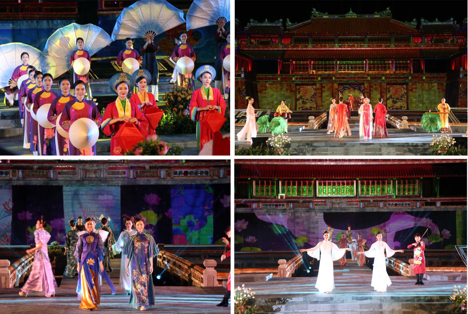 Trình diễn thời trang áo dài trong đêm khai mạc Tuần lễ Festival Huế 2022.