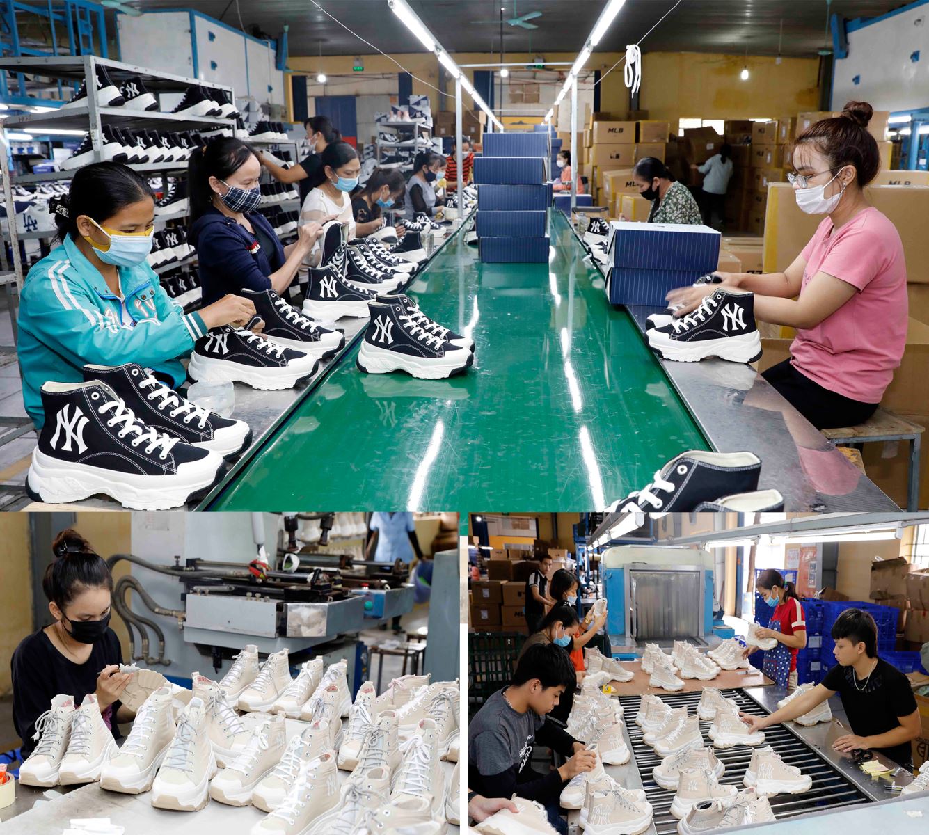 Sản xuất giày xuất khẩu sang thị trường châu Âu tại Công ty giày Trường Xuân, Ba Vì, Hà Nội.