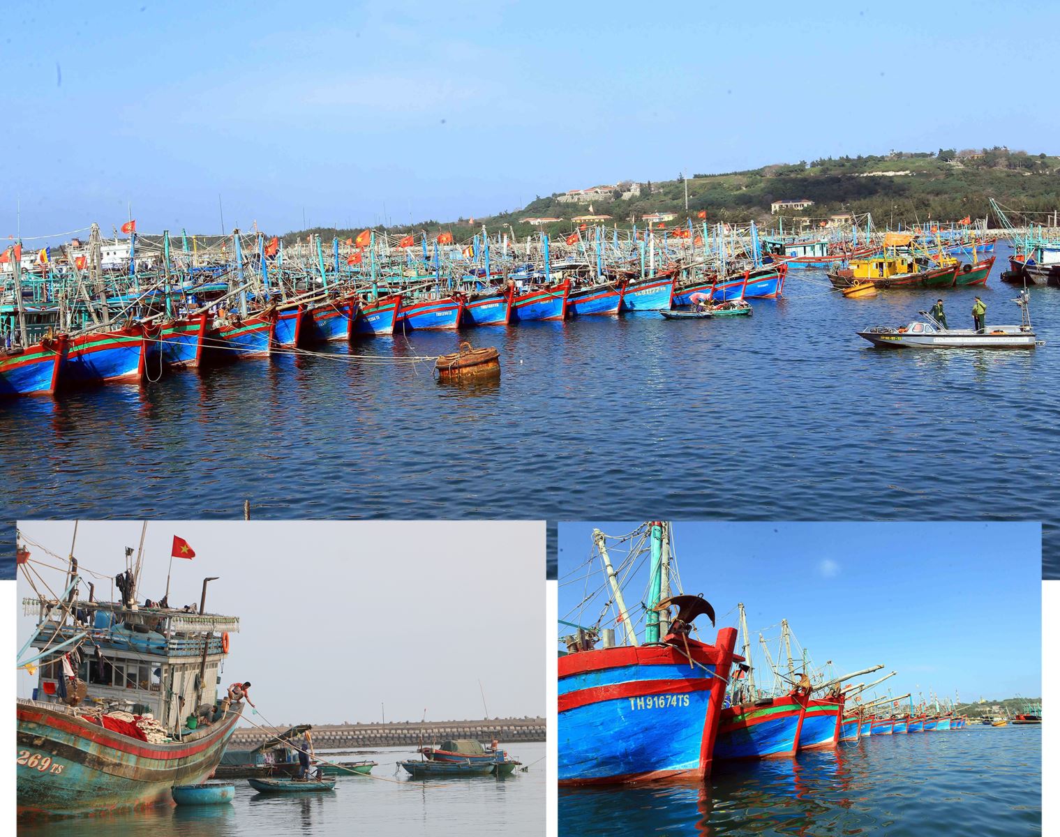 Tàu thuyền đậu tại âu cảng Bạch Long Vĩ.