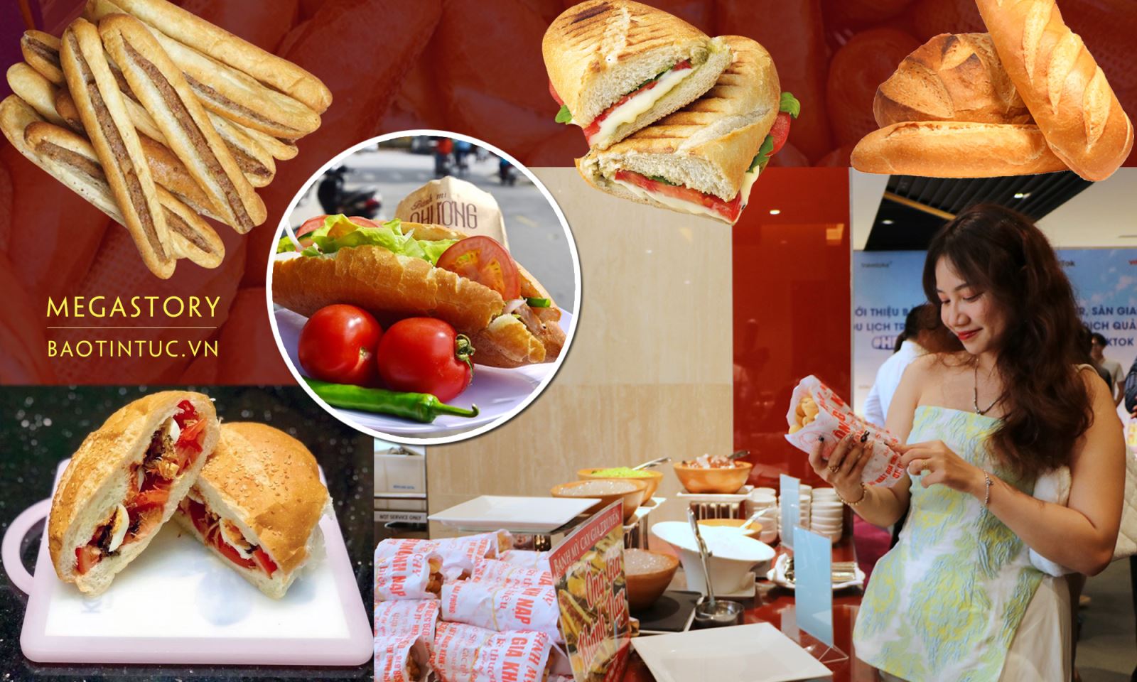 Bánh mì Việt Nam có rất nhiều loại, bên trong bánh còn được kẹp với pa tê, xúc xích, giò lụa, xíu mại, thịt lợn quay, lạp xưởng, thịt gà xé, chả cá, thịt nguội, bơ Pháp,...