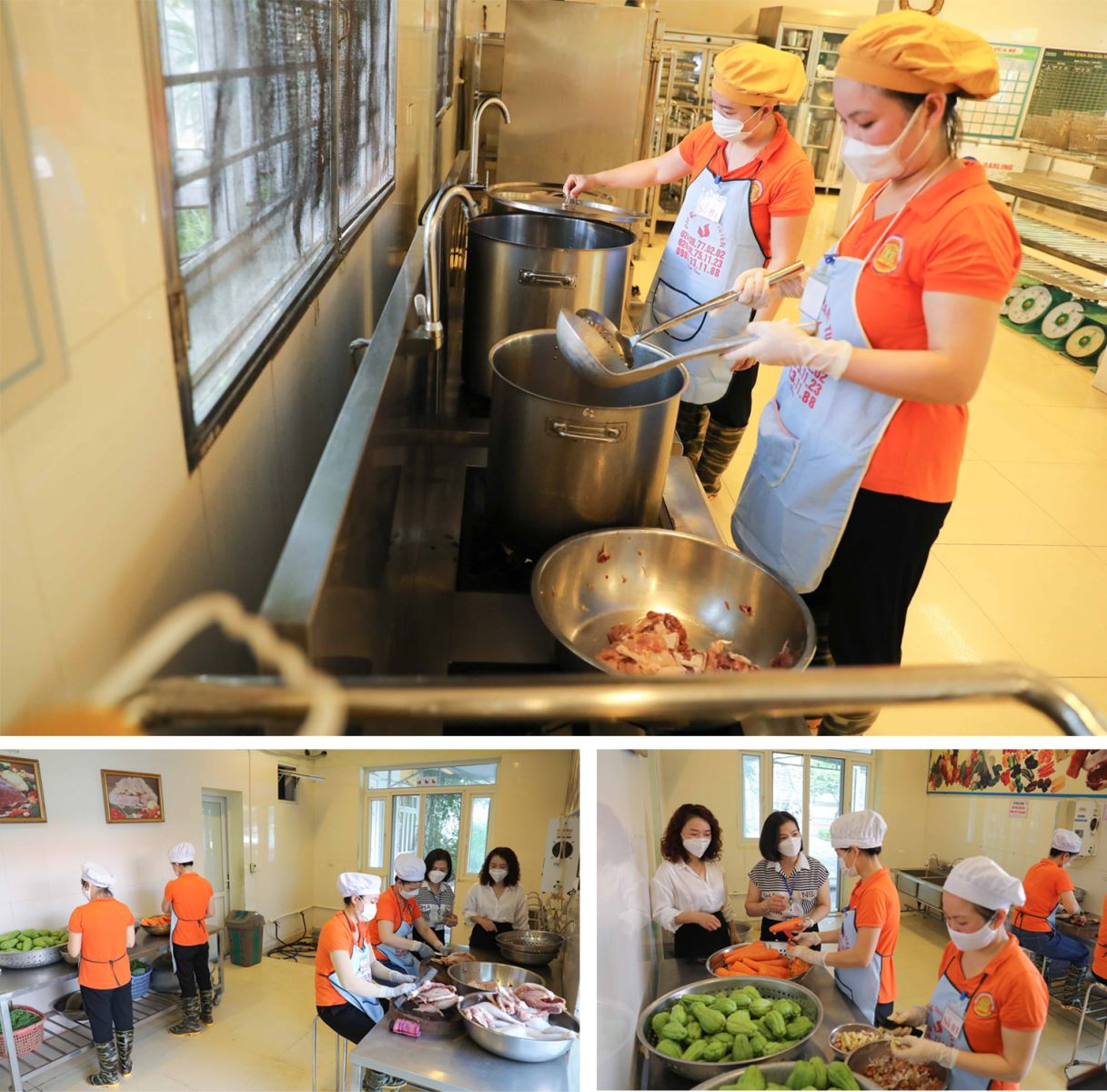 Tại Trường Mầm non Trâu Quỳ, huyện Gia Lâm (Hà Nội), nhà trường duy trì thường xuyên công tác kiểm tra các hoạt động tại bếp ăn tập thể.