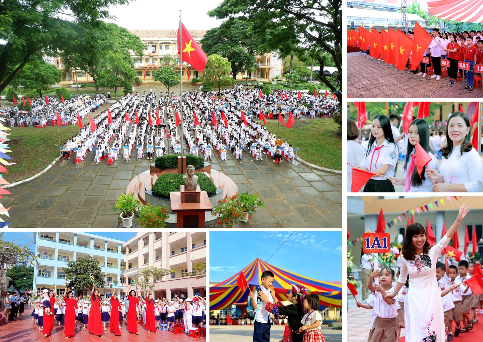Niềm vui của cô và trò trong ngày khai giảng năm học 2023 - 2024.