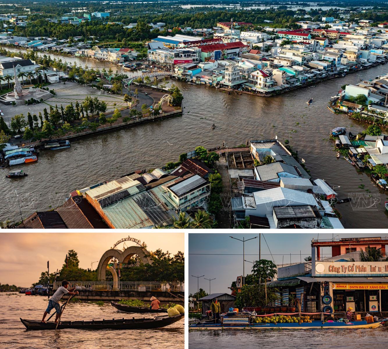 Chợ nổi Ngã Năm thuộc Phường 1, thị xã Ngã Năm, tỉnh Sóc Trăng.