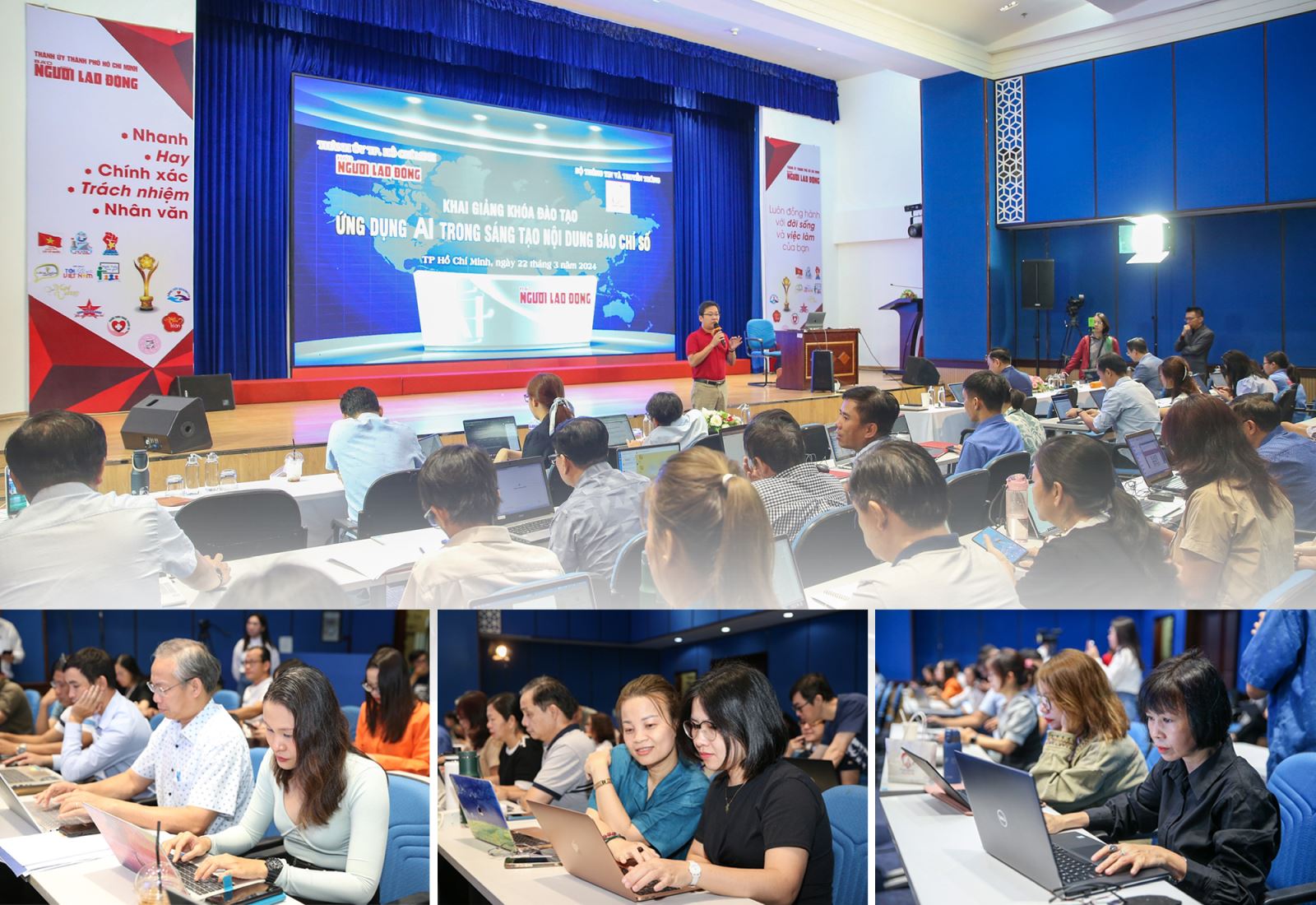 Báo Người lao động đã phối hợp với một đơn vị thuộc Bộ Thông tin và Truyền thông mở khóa đào tạo “Ứng dụng AI trong sản xuất tác phẩm báo chí số”.