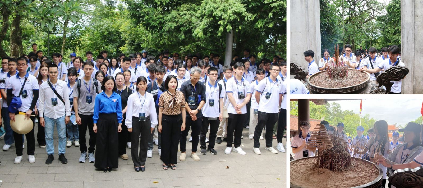 Thanh niên kiều bào dâng hương tưởng niệm các Vua Hùng, tháng 7/2024.