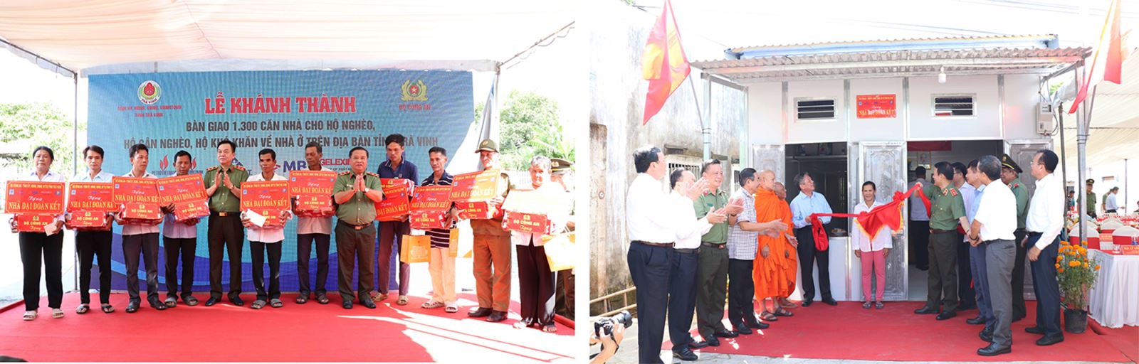 Bộ Công an tổ chức lễ khánh thành, bàn giao nhà cho hộ nghèo, cận nghèo, hộ khó khăn về nhà ở trên địa bàn tỉnh Trà Vinh.