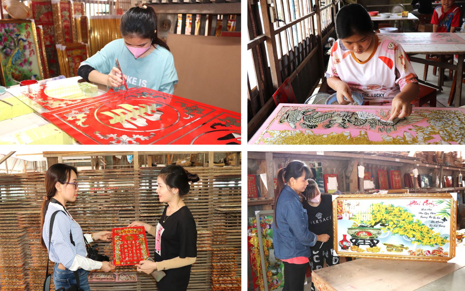 Làng nghề tranh vẽ kiếng (vẽ tranh trên kính) ở huyện Chợ Mới là một trong những làng nghề truyền thống lâu đời nhất ở An Giang.