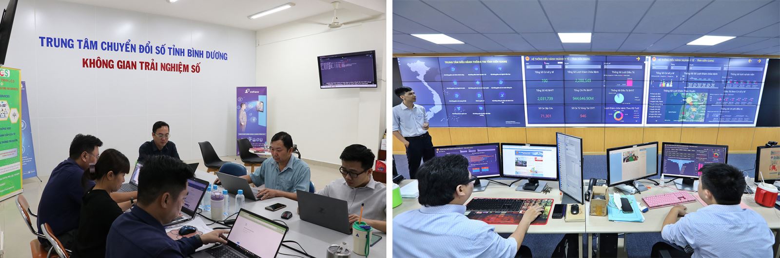 Tỉnh Bình Dương và tỉnh Kiên Giang đầu tư phát triển hạ tầng chuyển đổi số, ứng dụng mạnh mẽ công nghệ số, dữ liệu số trong tất cả các lĩnh vực để thực hiện chiến lược phát triển “Chuyển đổi số”.