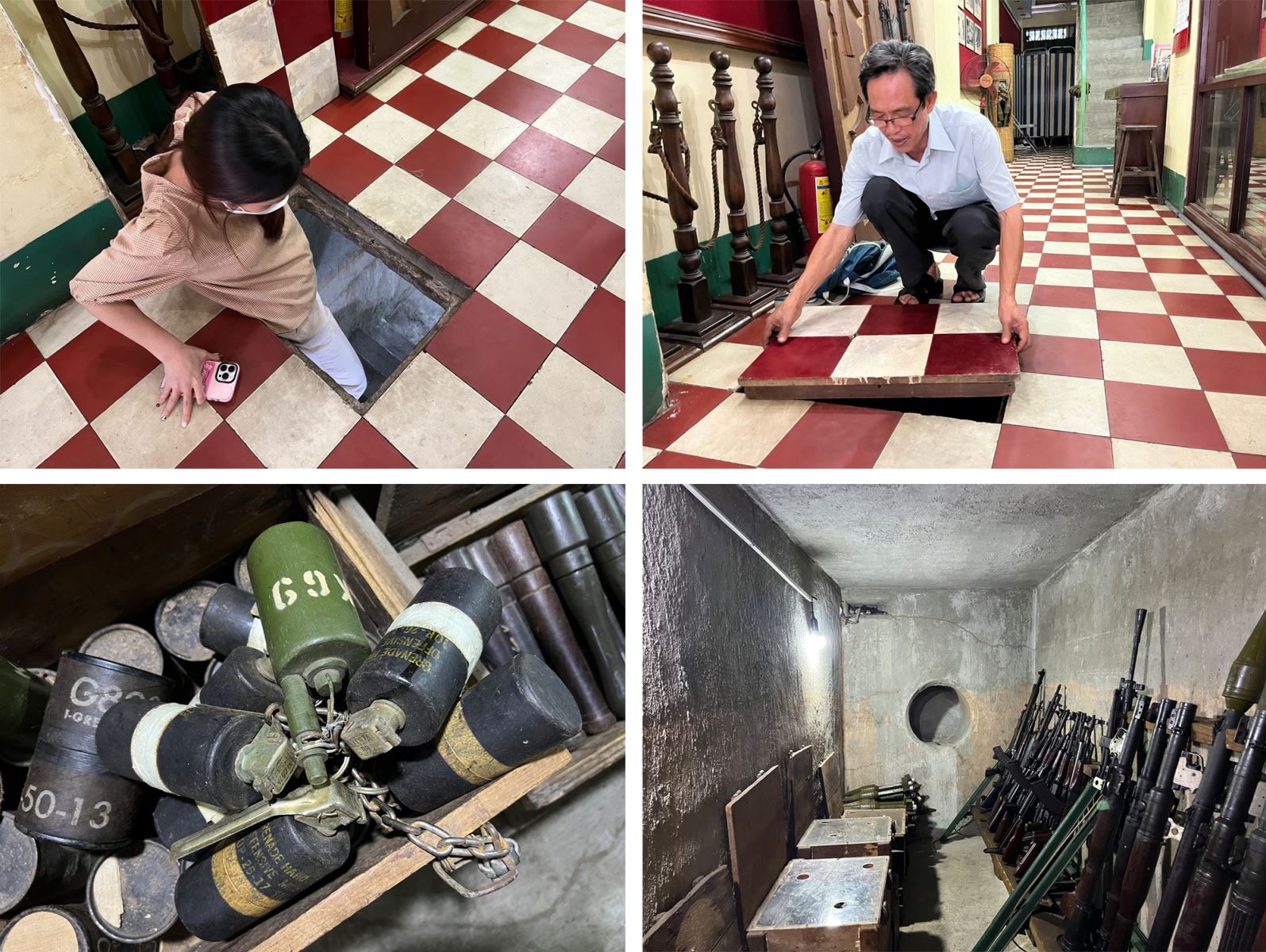 Căn hầm và số vũ khí được cất giấu tại 287/70 Nguyễn Đình Chiểu, Quận 3, Thành phố Hồ Chí Minh.