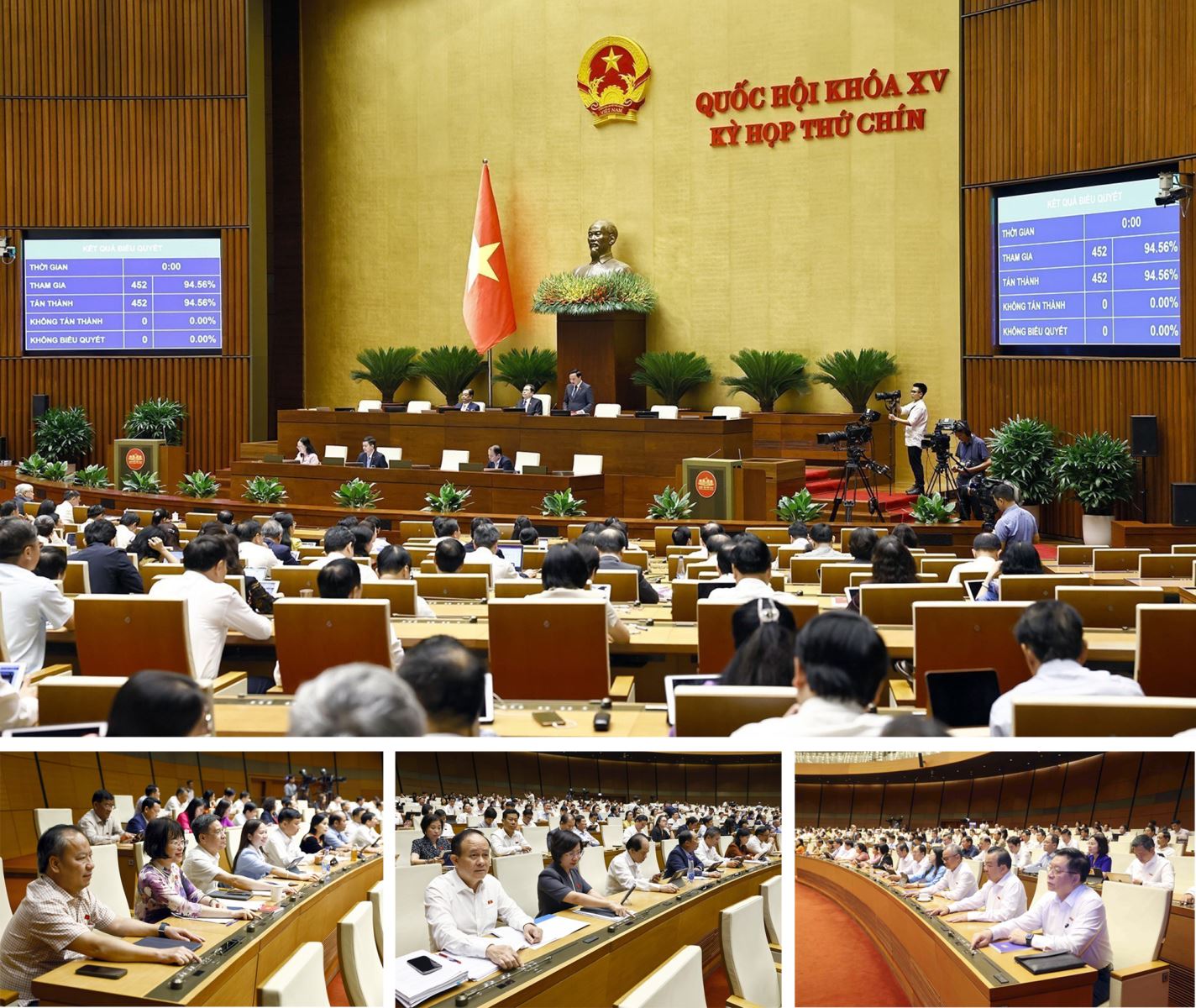 Quốc hội biểu quyết thông qua Nghị quyết của Quốc hội về việc sửa đổi, bổ sung một số điều của Hiến pháp năm 2013.
