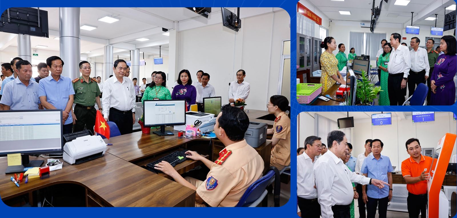 Chủ tịch Quốc hội Trần Thanh Mẫn thăm Trung tâm phục vụ Hành chính công của thành phố Cần Thơ (mới).