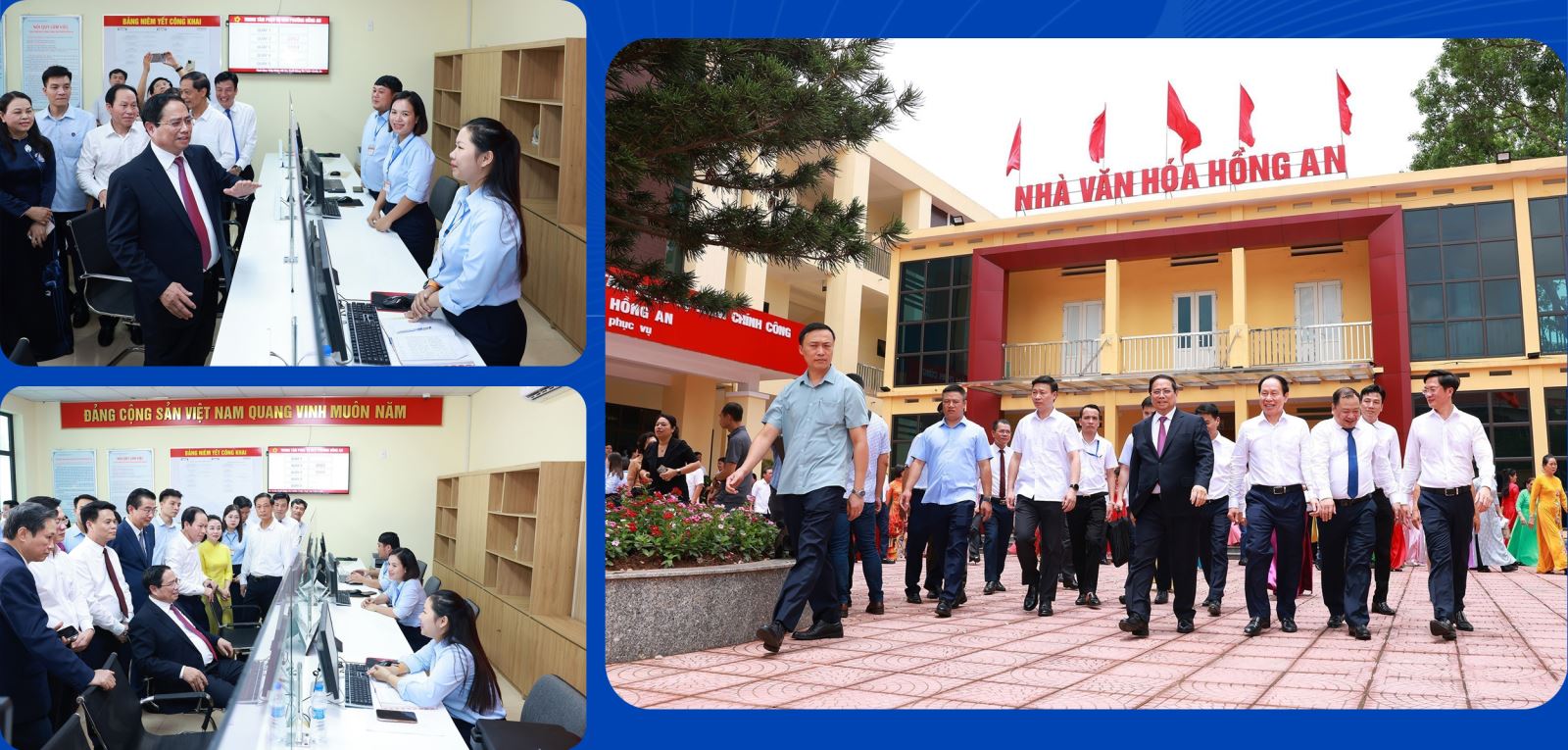 Thủ tướng Phạm Minh Chính thăm Trung tâm phục vụ hành chính công phường Hồng An, thành phố Hải Phòng.