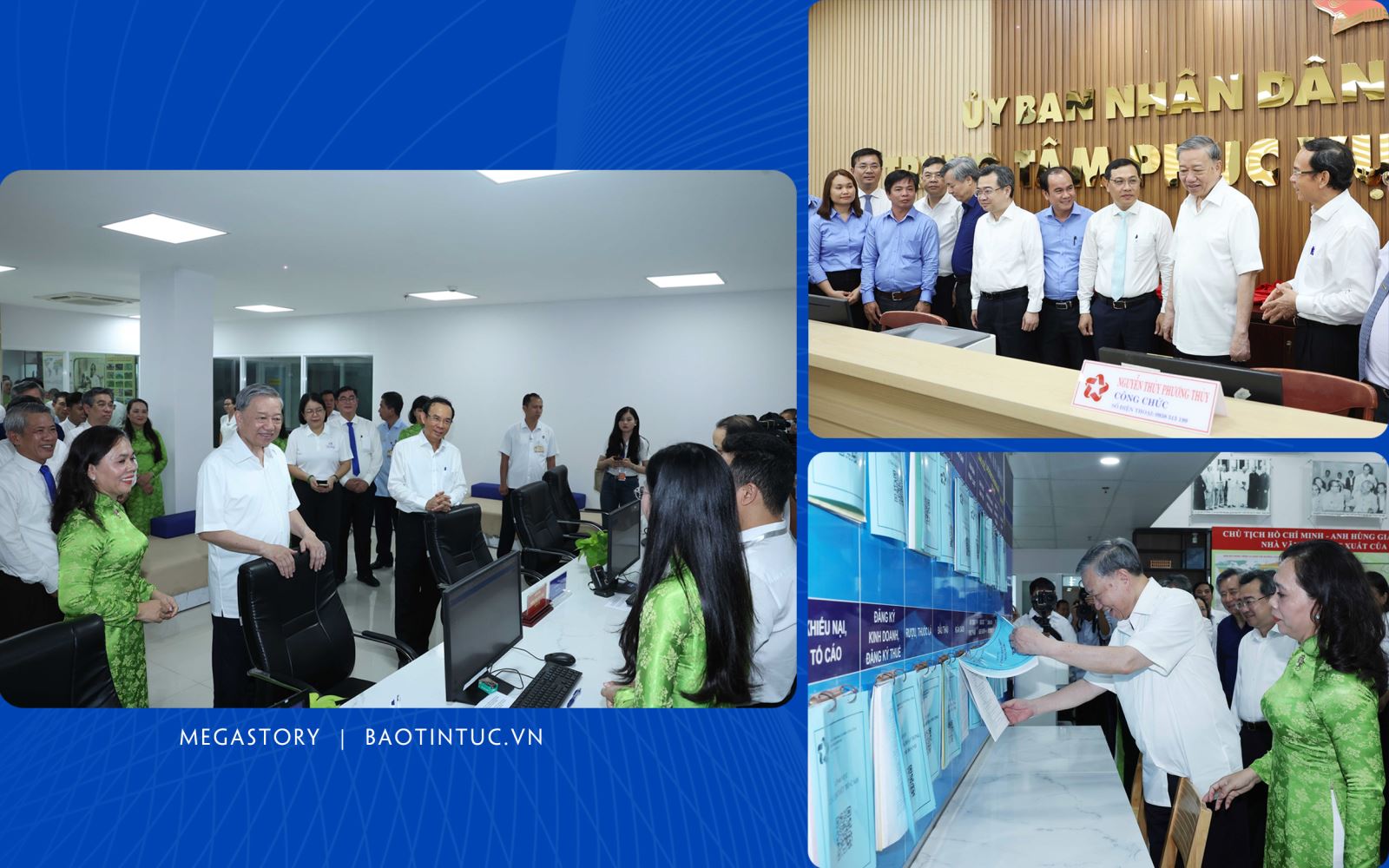 Tổng Bí thư Tô Lâm thăm Trung tâm dịch vụ hành chính công phường Xuân Hòa và xã Tân Vĩnh Lộc, Thành phố Hồ Chí Minh.