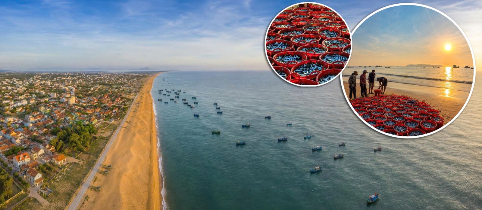 Khung cảnh bình yên của Làng Lò - ngôi làng tuyệt đẹp ven biển thuộc phường Hòa Hiệp, tỉnh Đắk Lắk.