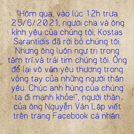 Cuộc đời đẹp của Anh hùng LLVT Kostas Sarantidis Nguyễn Văn Lập ảnh 15